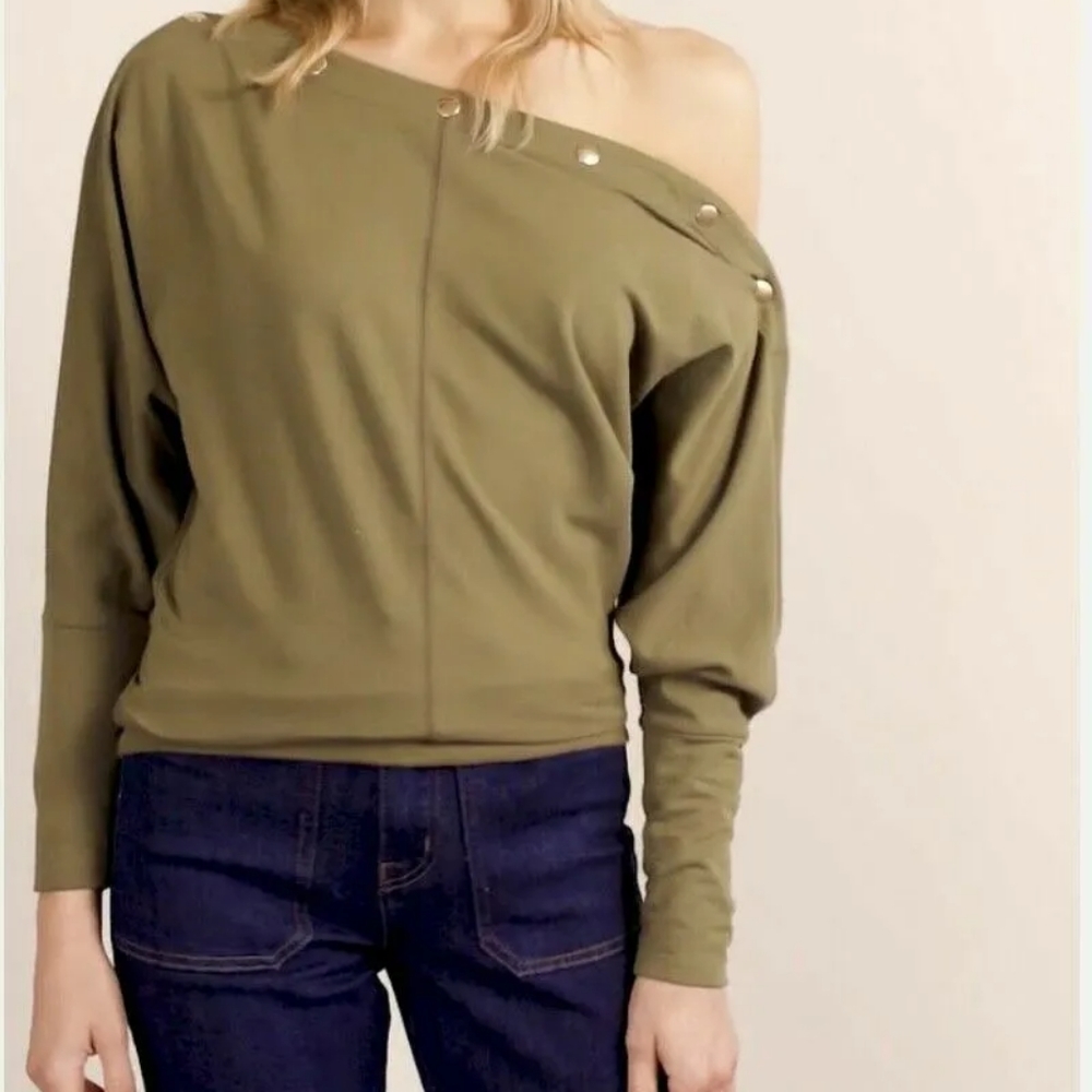 NWT Stella & Dot The Weekend slouchy shirt. Olive.